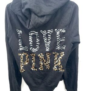 Victoria's Secret Black Hoodie with Pink Accents